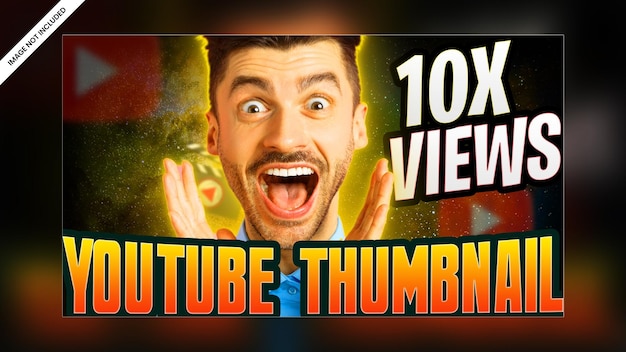 Efeito de brilho moderno canal do youtube miniatura de vídeo web banner design de modelo PSD premium