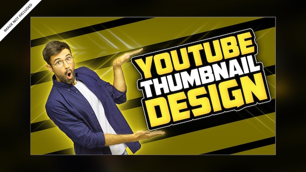 Efeito de brilho moderno canal do youtube miniatura de vídeo web banner design de modelo PSD premium