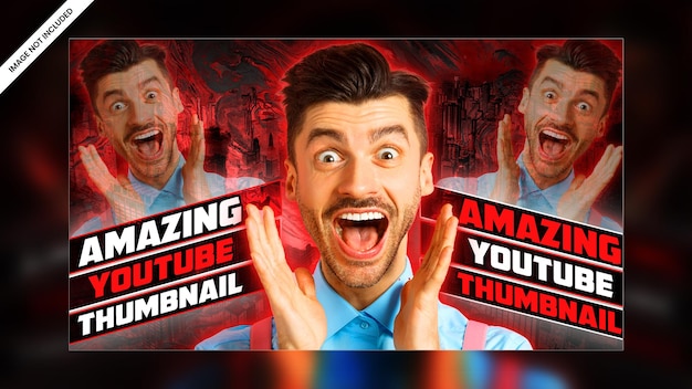 Efeito de brilho moderno canal do youtube miniatura de vídeo web banner design de modelo PSD premium