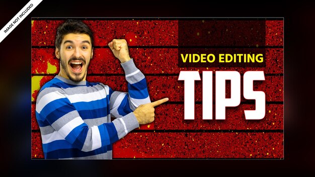 PSD efeito de brilho moderno canal do youtube miniatura de vídeo web banner design de modelo psd premium