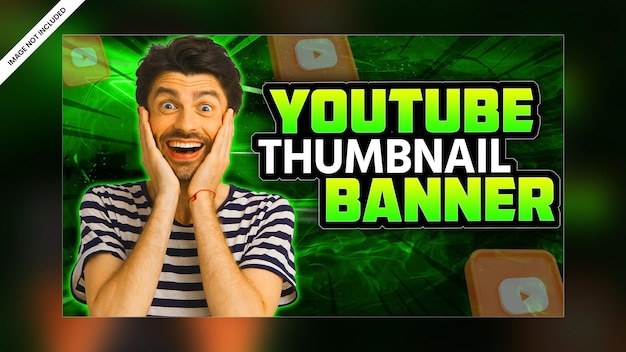 Efeito de brilho moderno canal do youtube miniatura de vídeo web banner design de modelo PSD premium
