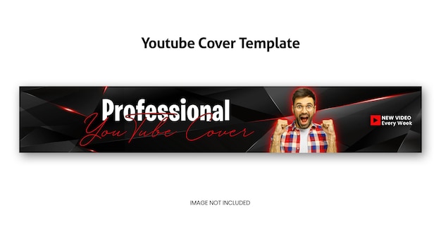 PSD efeito de brilho moderno e design de modelo psd de capa de canal profissional do youtube