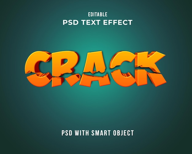 Efeito de crack texto editável 3d