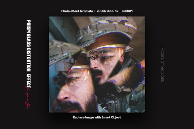Efeito de distorção de vidro prisma para flyer quadrado