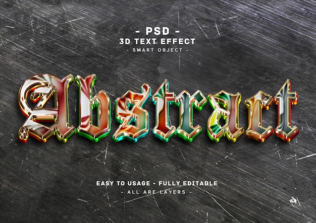 Efeito de estilo de texto 3d abstrato