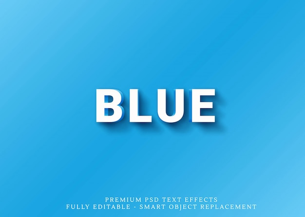 PSD efeito de estilo de texto 3d azul e laranja