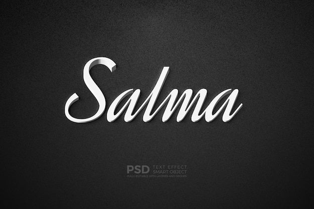 PSD efeito de estilo de texto 3d branco puro