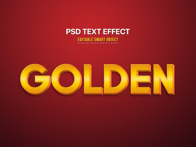 Efeito de estilo de texto 3d dourado