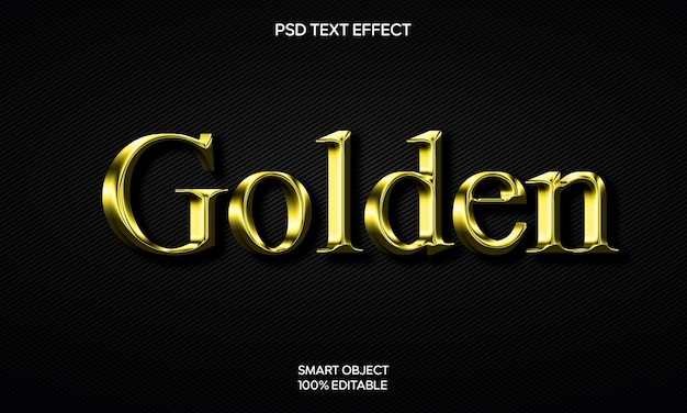 Efeito de estilo de texto 3d dourado