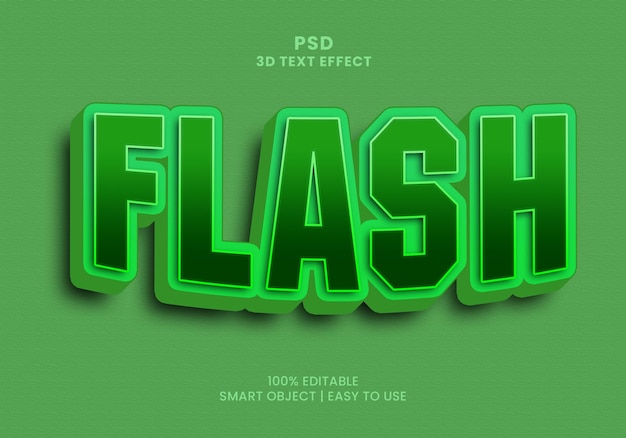 Efeito de estilo de texto 3D em flash