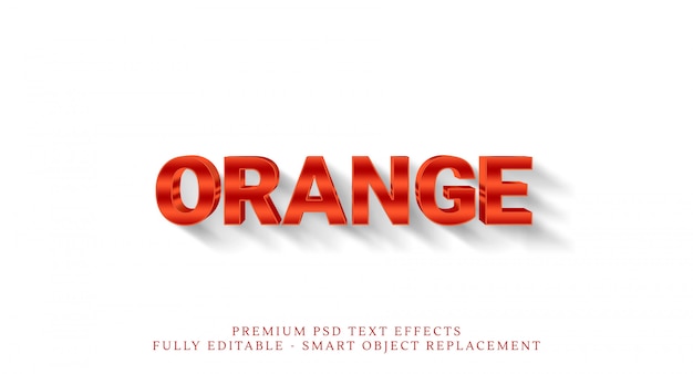 Efeito de estilo de texto 3D laranja