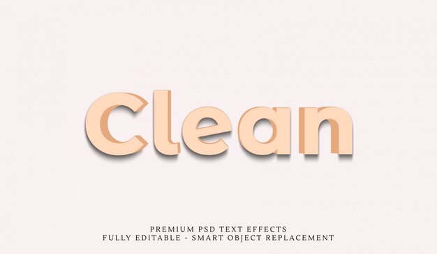 Efeito de estilo de texto 3d limpo psd