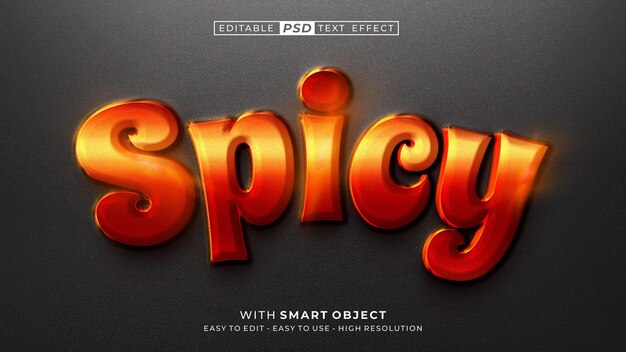 PSD efeito de estilo de texto 3d picante