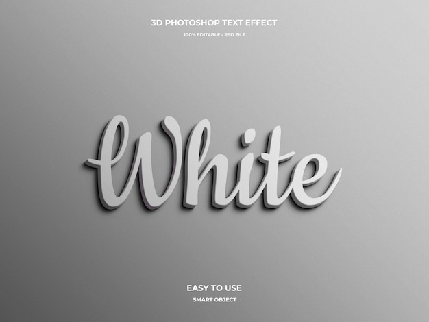 efeito de estilo de texto branco de maquete 3D