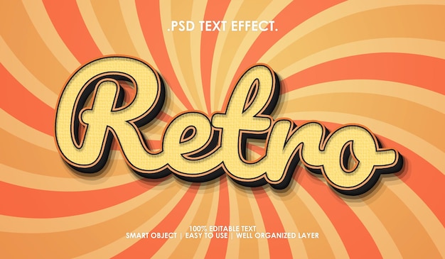 PSD efeito de estilo de texto clássico retrô