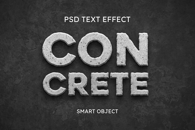 PSD efeito de estilo de texto concreto