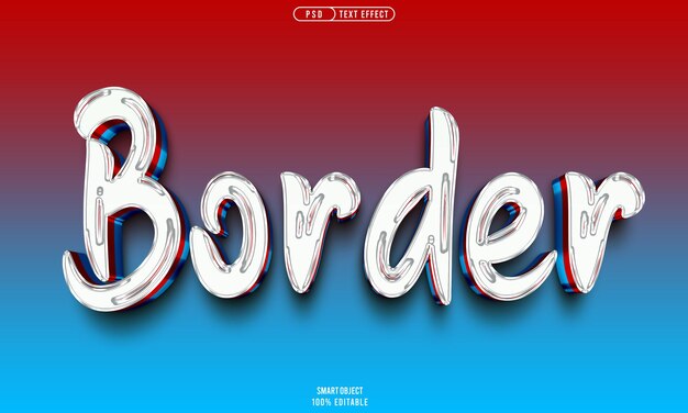 Efeito de estilo de texto de borda psd livre