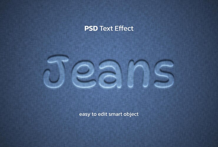 PSD efeito de estilo de texto de jeans