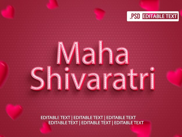 PSD efeito de estilo de texto de maha shivaratri