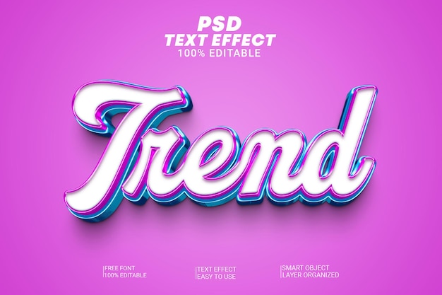 Efeito de estilo de texto de tendência PSD