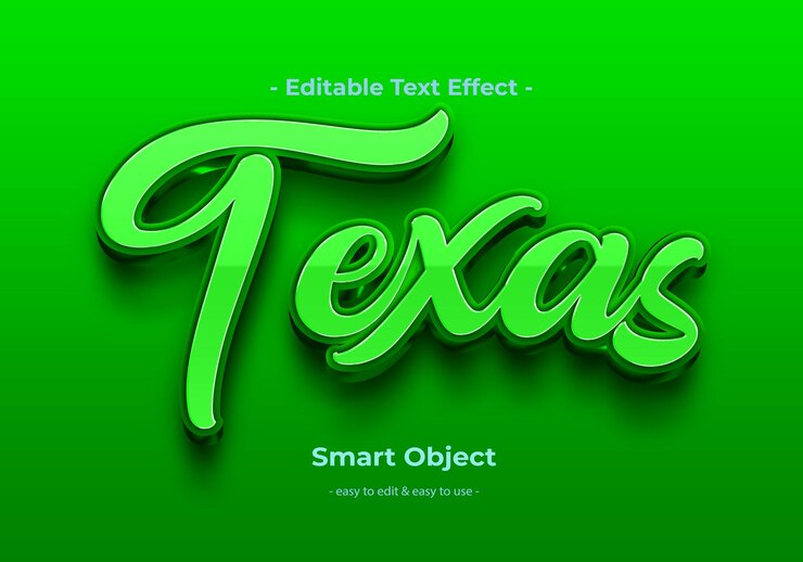 PSD efeito de estilo de texto do texas