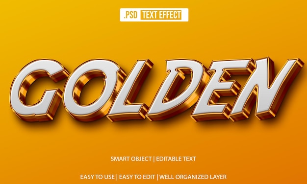 Efeito de estilo de texto dourado psd