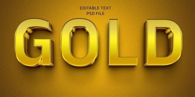 PSD efeito de estilo de texto dourado psd