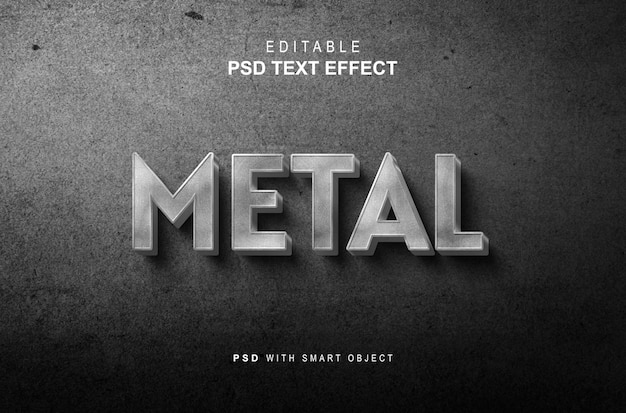 PSD efeito de estilo de texto em metal