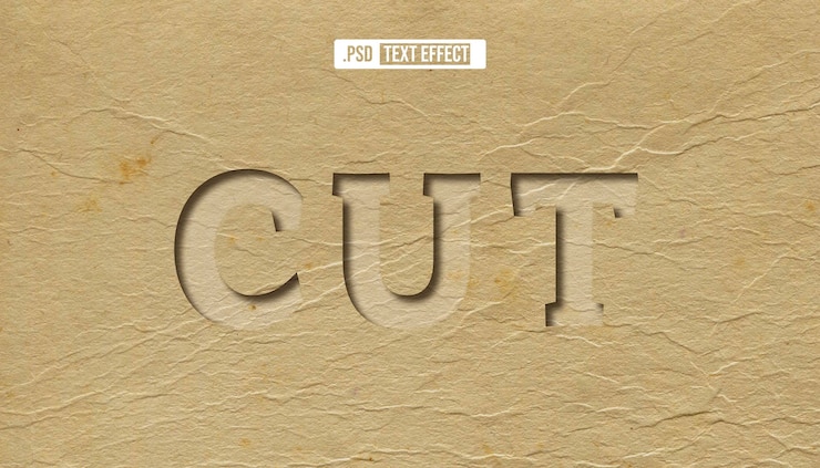 PSD efeito de estilo de texto em papel