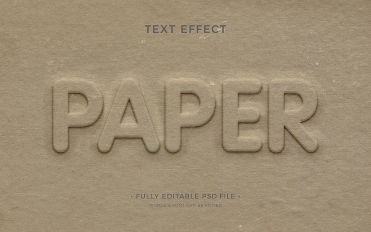 PSD efeito de estilo de texto em papel