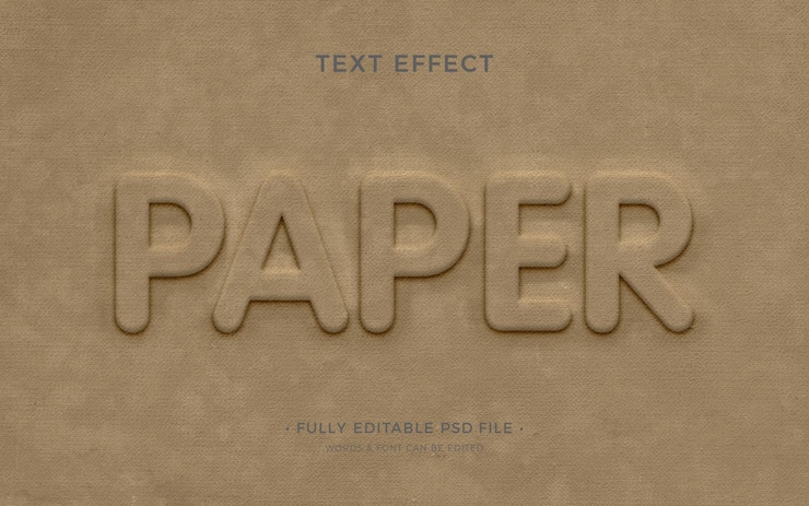 PSD efeito de estilo de texto em papel