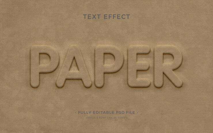 PSD efeito de estilo de texto em papel