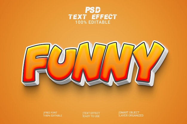 Efeito de estilo de texto engraçado criativo PSD