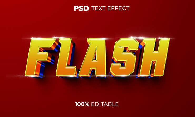 PSD efeito de estilo de texto flass 3d