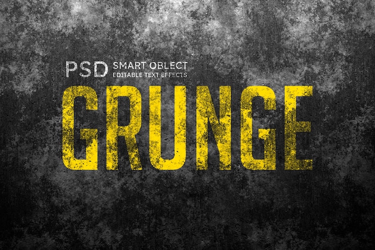 PSD efeito de estilo de texto grunge