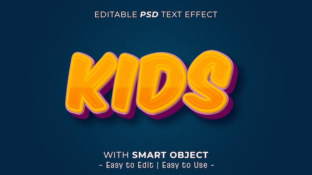 Efeito de estilo de texto infantil
