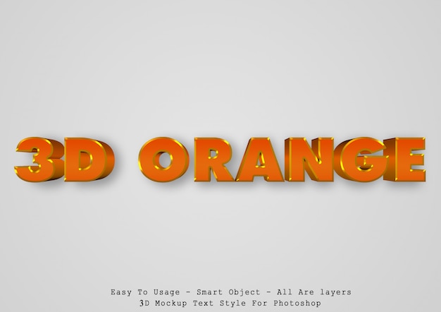 Efeito de estilo de texto laranja 3d