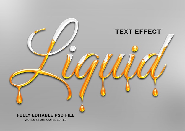 Efeito de estilo de texto líquido editável