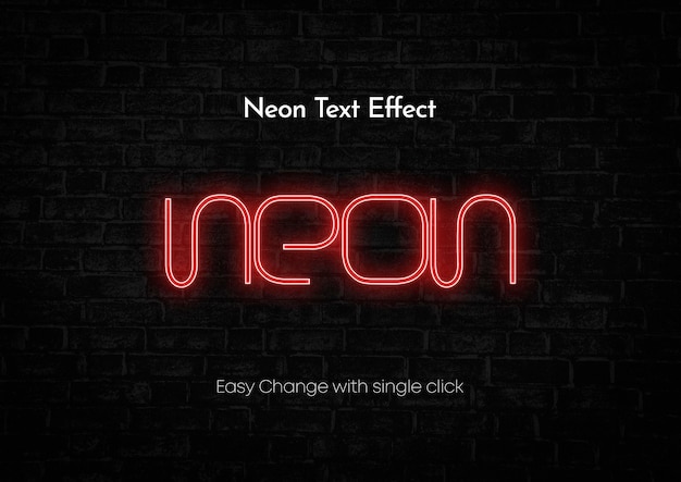 Efeito de estilo de texto neon PSD