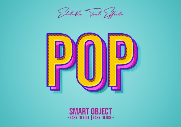 Efeito de estilo de texto pop