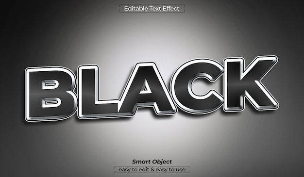 Efeito de estilo de texto preto tipo PSD