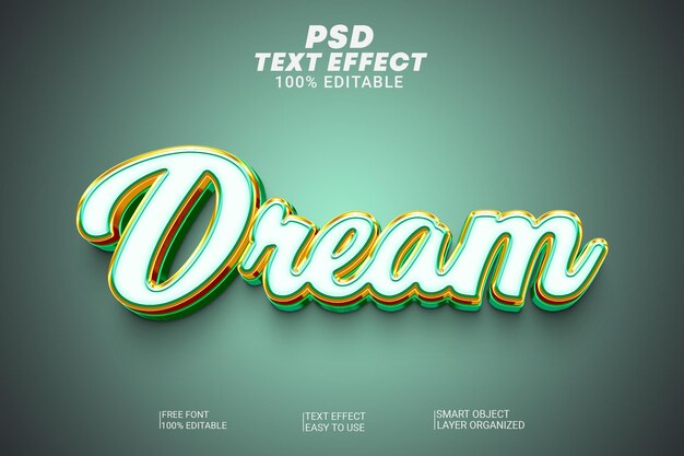 Efeito de estilo de texto psd dream