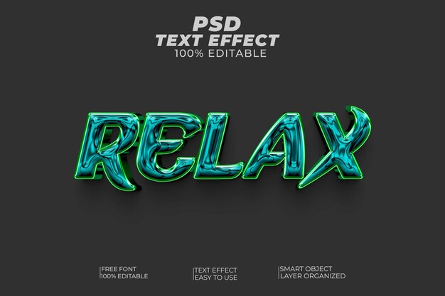 Efeito de estilo de texto PSD Relax 3d