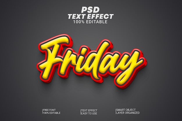 PSD efeito de estilo de texto psd sexta-feira