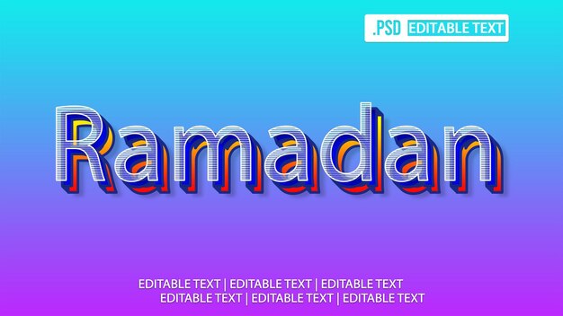 efeito de estilo de texto ramadan