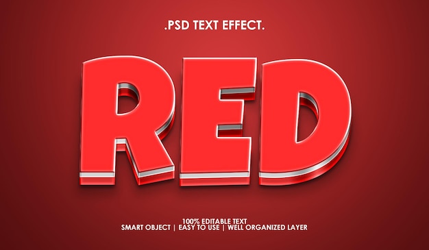 Efeito de estilo de texto vermelho