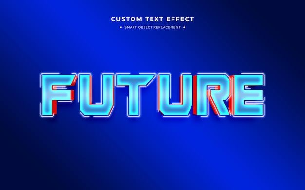 Efeito de estilo futurista de texto 3d