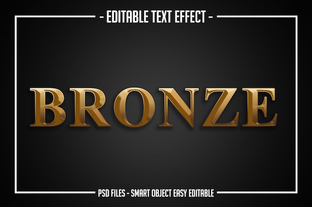 efeito de fonte editável de estilo de texto de bronze de luxo