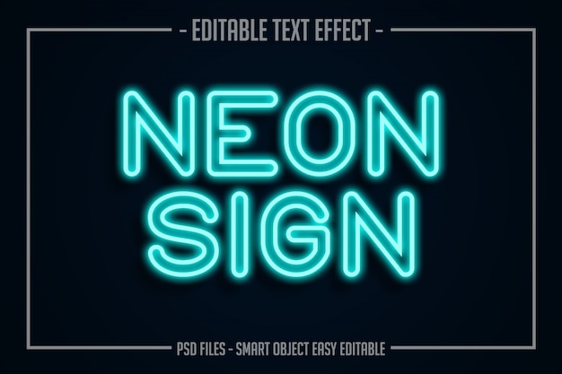 PSD efeito de fonte editável do estilo de texto de néon azul