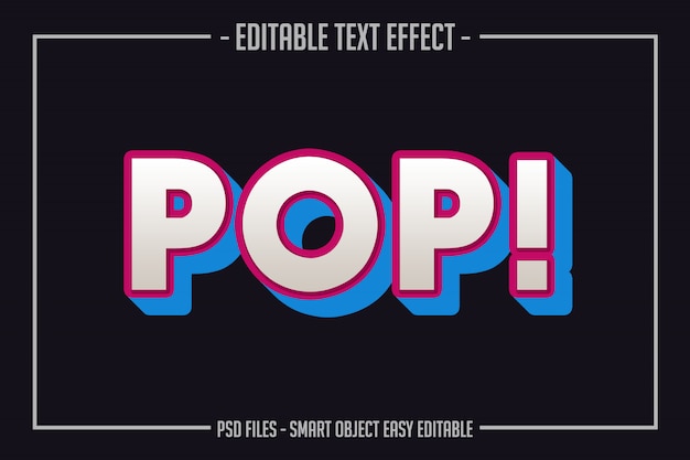 Efeito de fonte editável do estilo de texto estilo POP